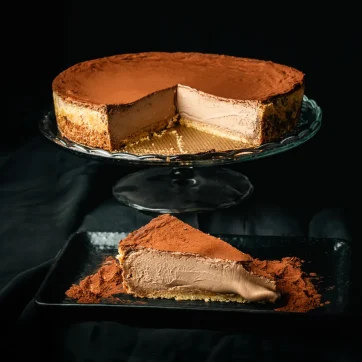 Tarta de queso con chocolate negro